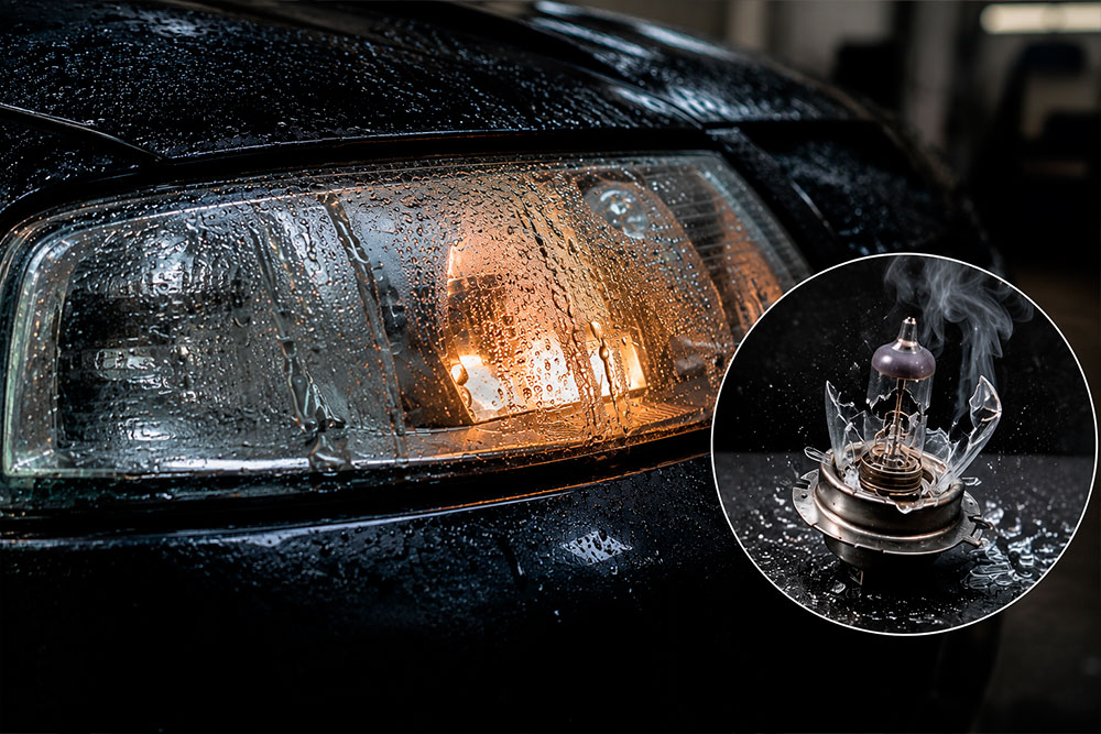 Água no Farol Pode Até Fazer a Lâmpada Explodir; Veja Causas e Como Evitar