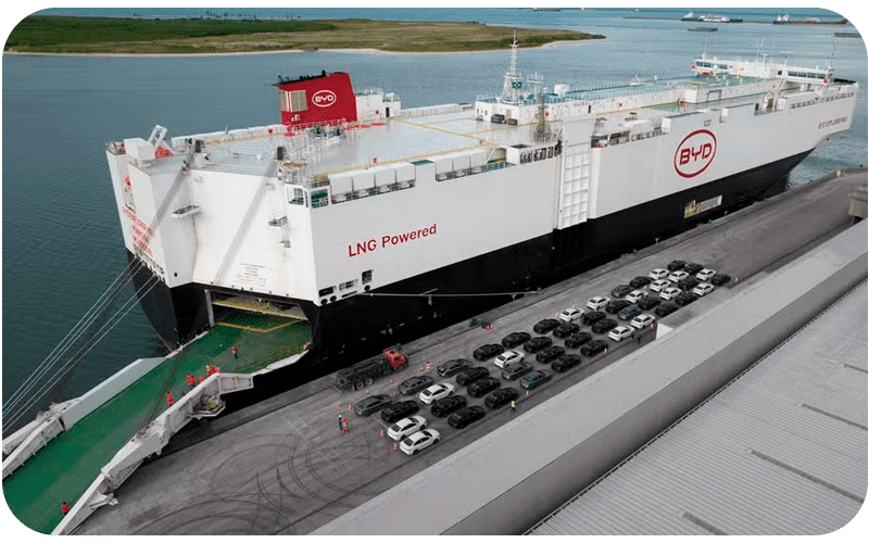 BYD inaugura seu oitavo navio e agora transporta 1 milhão de carros por ano