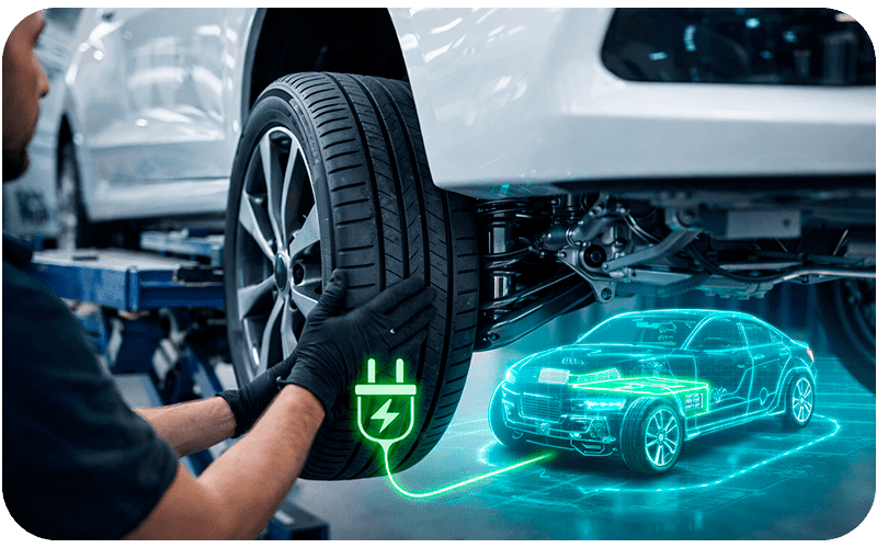 A Nova Era da Manutenção: O que muda nos serviços de Suspensão e Pneus para Carros Híbridos e Elétricos?