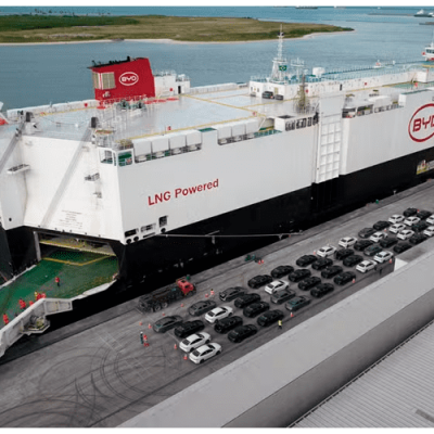 BYD inaugura seu oitavo navio e agora transporta 1 milhão de carros por ano